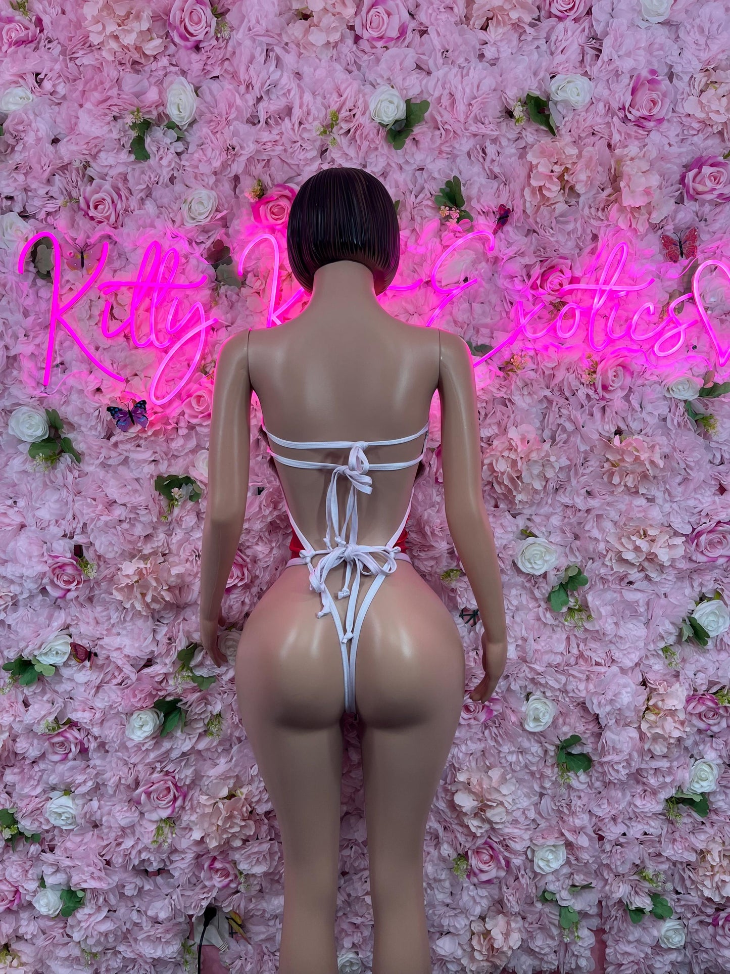 Christmas Sexy Santa  Costume - One Piece Holiday Outfit - Festive Womens Christmas Lingerie - Hat Included Christmas