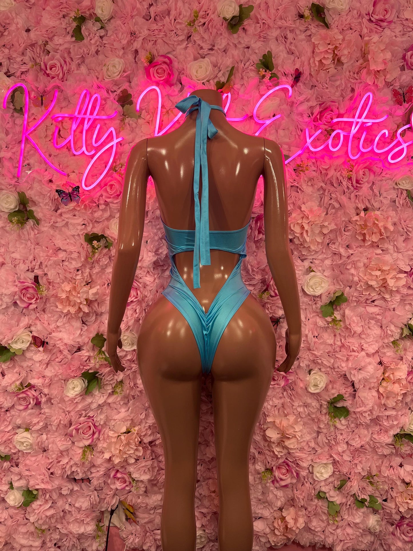 Bottlegirl One-Piece Blue  Bodysuit  Exotic Dancewear for Performers, Raves, or Night Out | Bottle girl Outfits