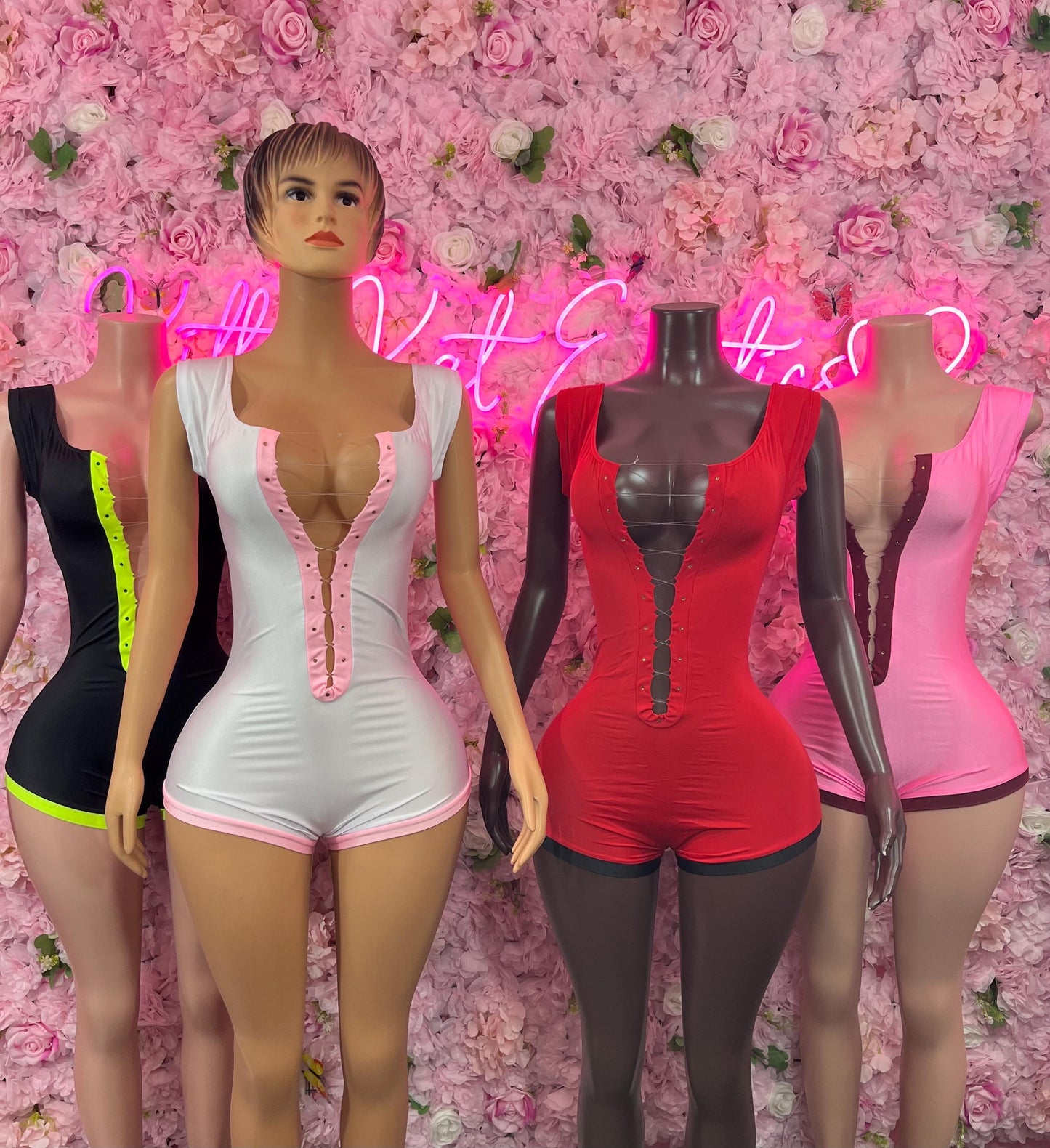 Bottlegirl One-Piece Pink White  Bodysuit  Exotic Dancewear for Performers, Raves, or Night Out | Bottle girl Outfits