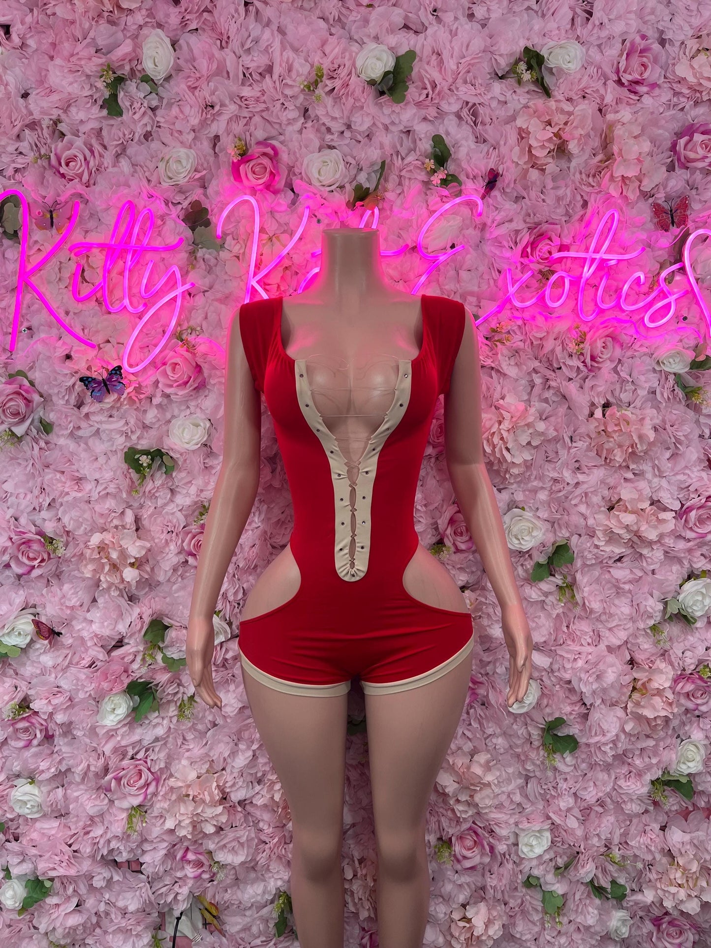 Bottlegirl One-Piece Red  Bodysuit  Exotic Dancewear for Performers, Raves, or Night Out | Bottle girl Outfits