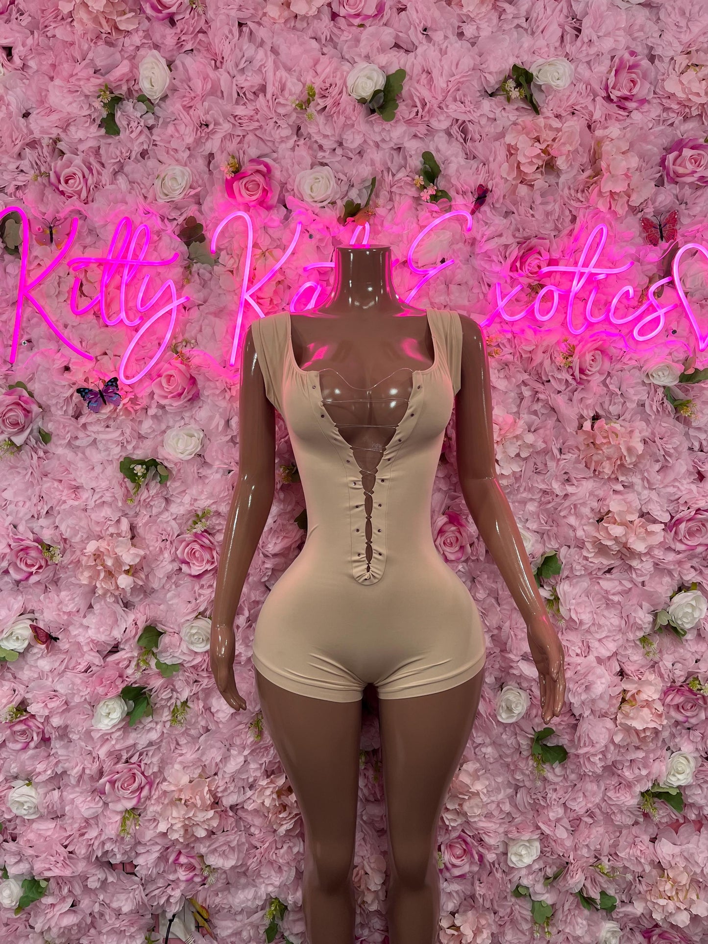 Bottlegirl One-Piece Nude  Bodysuit  Exotic Dancewear for Performers, Raves, or Night Out | Bottle girl Outfits