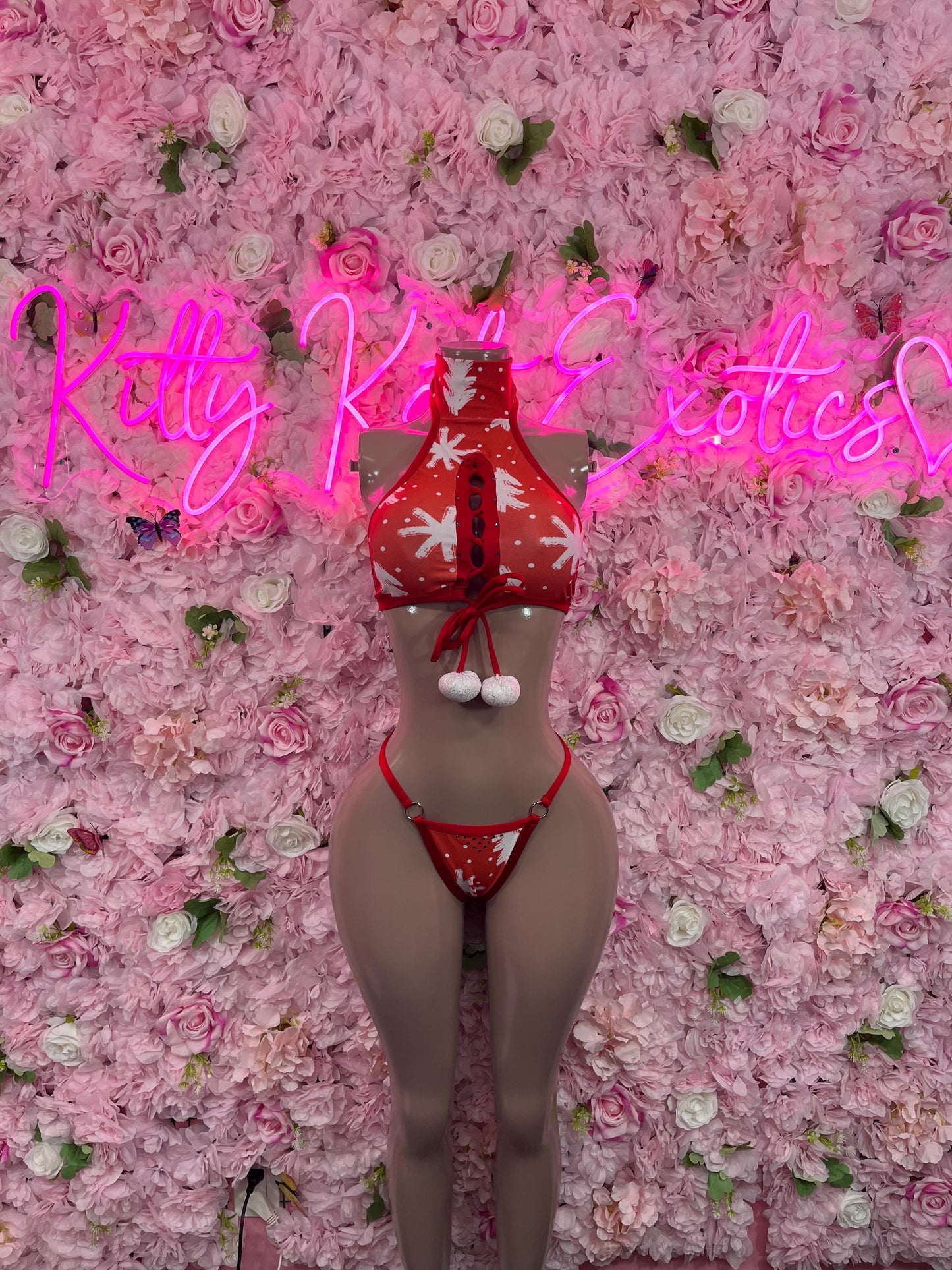 Christmas Sexy Santa  Costume - Two Piece Holiday Outfit - Festive Womens Christmas Lingerie Christmas