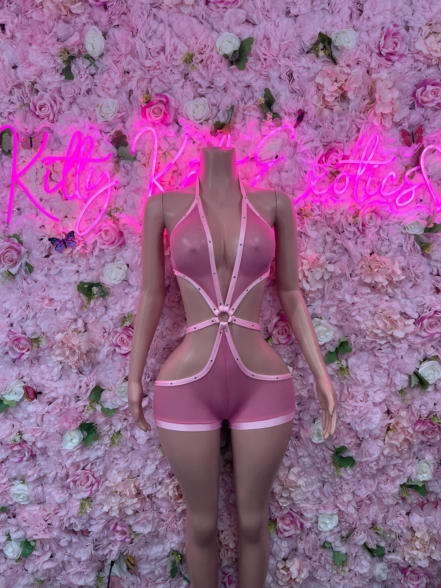 Exotic DancewearOne Piece Mesh Pink   Sexy Dancewear & Ravewear for Festivals, Clubbing, and Party Outfits | Bold EDM FashionOne Piece Neon