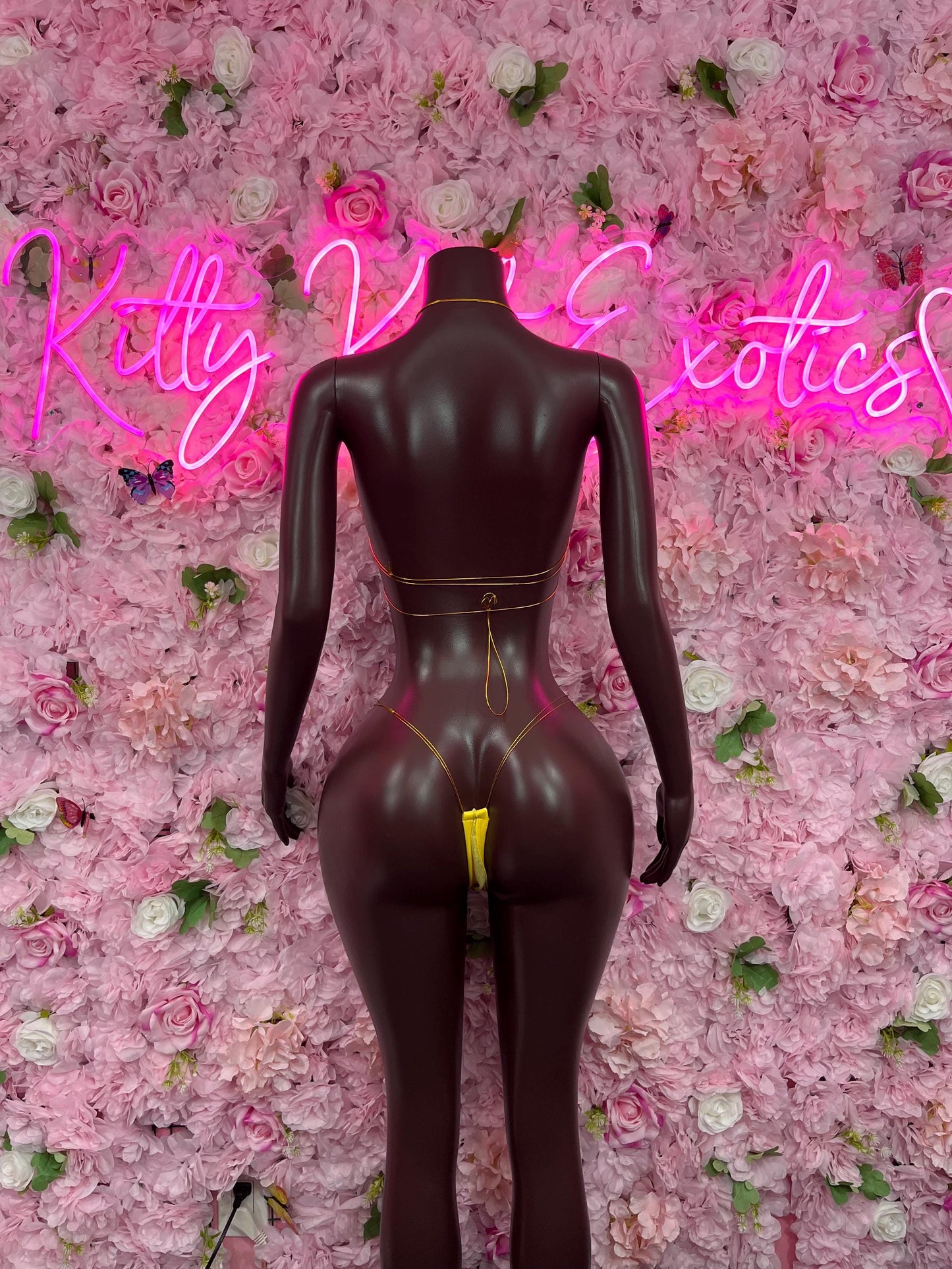 Exotic Dancewear Two-Piece Bikini Yellow Dancewear Poledance wear Ravewear