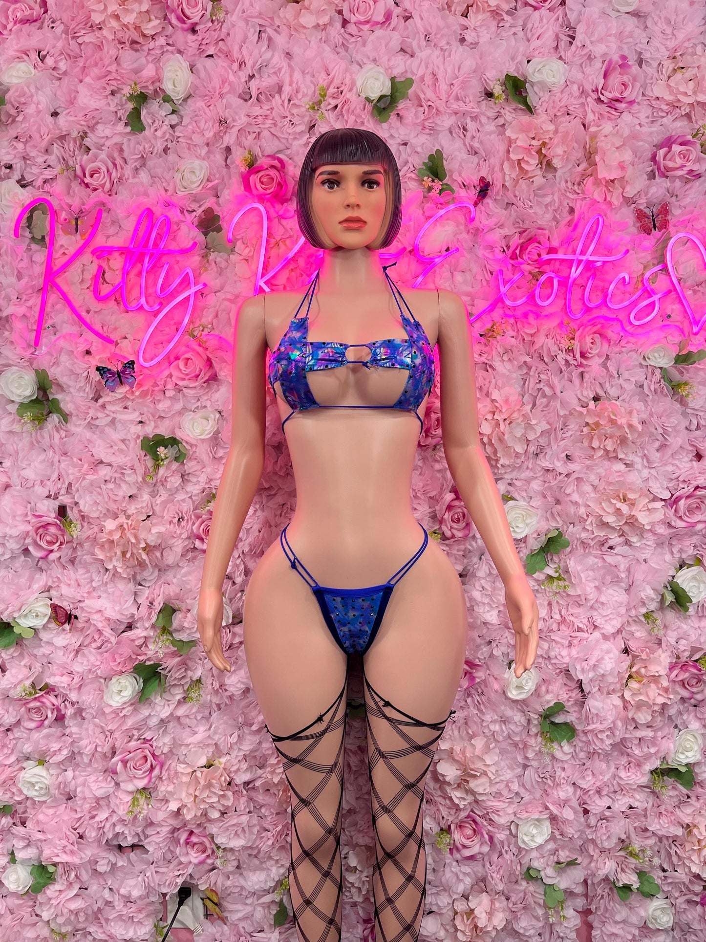 Exotic Dancewear Two-Piece Bikini Purple Metallic  Dancewear Poledance wear Ravewear