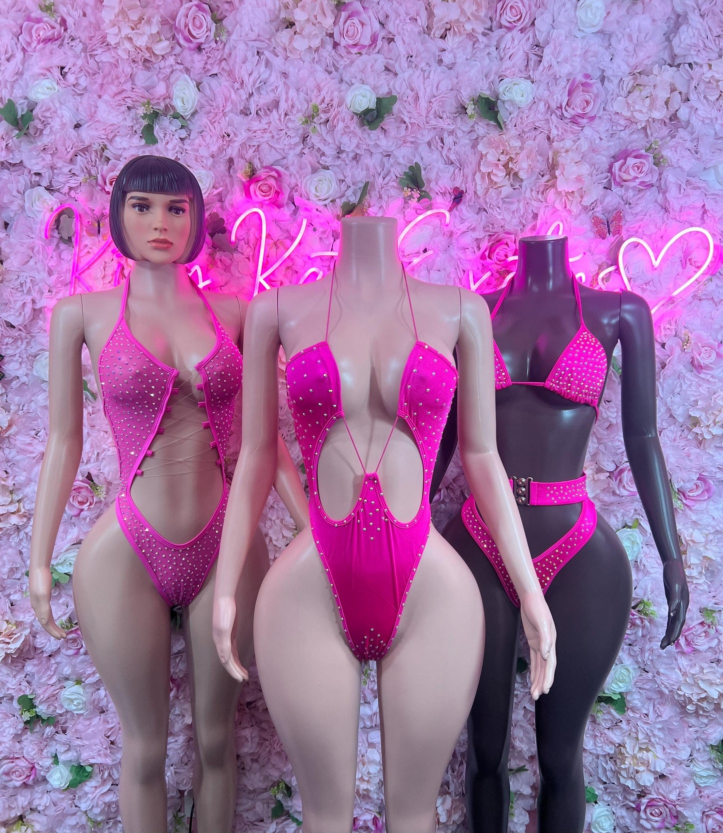 Two-Piece Pink  Exotic Dancewear for Performers, Raves, or Night Out | Bottle girl Outfits