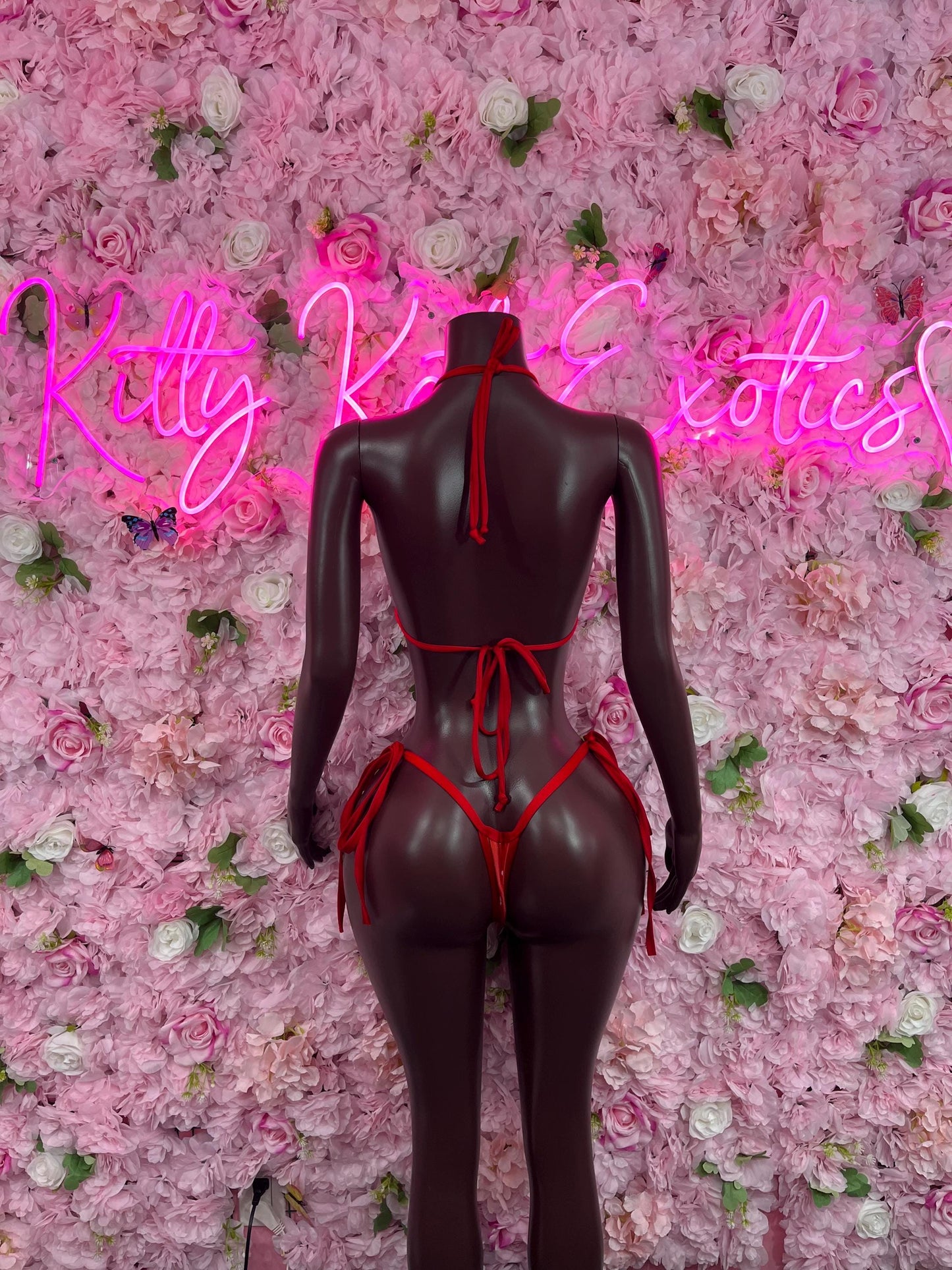 Christmas Exotic Dancewear Two-Piece Bikini Red Dancewear Festival wear Ravewear Christmas