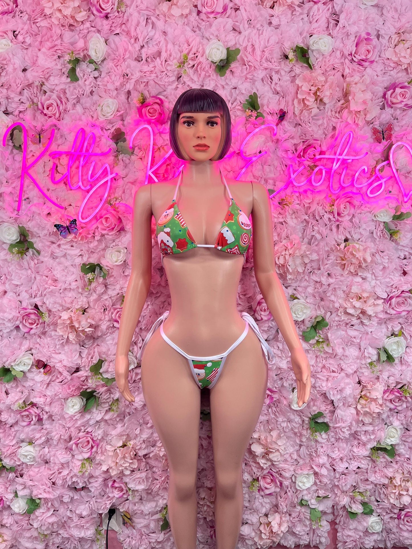 Christmas Exotic Dancewear Two-Piece Bikini  Dancewear Festival wear Ravewear Christmas Costume Christmas