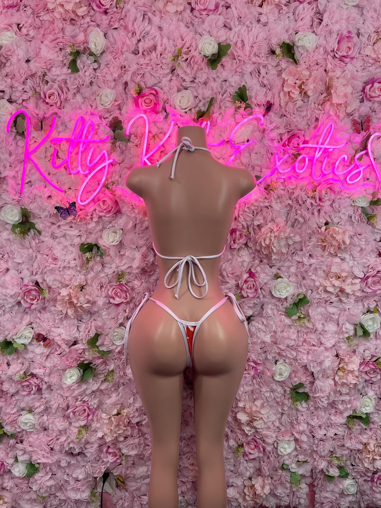 Christmas Exotic Dancewear Two-Piece Bikini Red  Dancewear Festival wear Ravewear Christmas Costume Christmas