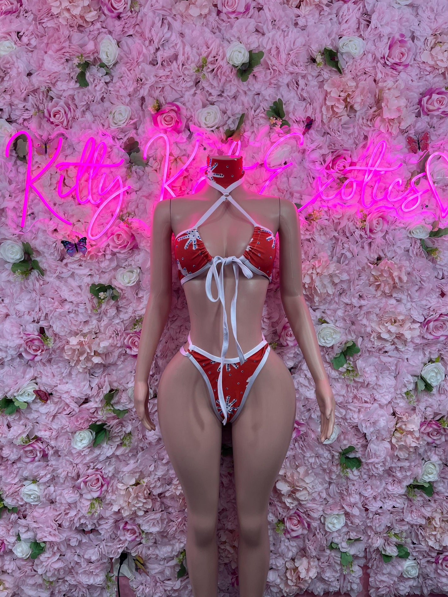 Christmas Exotic Dancewear Two-Piece Bikini  Dancewear Festival wear Ravewear Christmas Costume Christmas