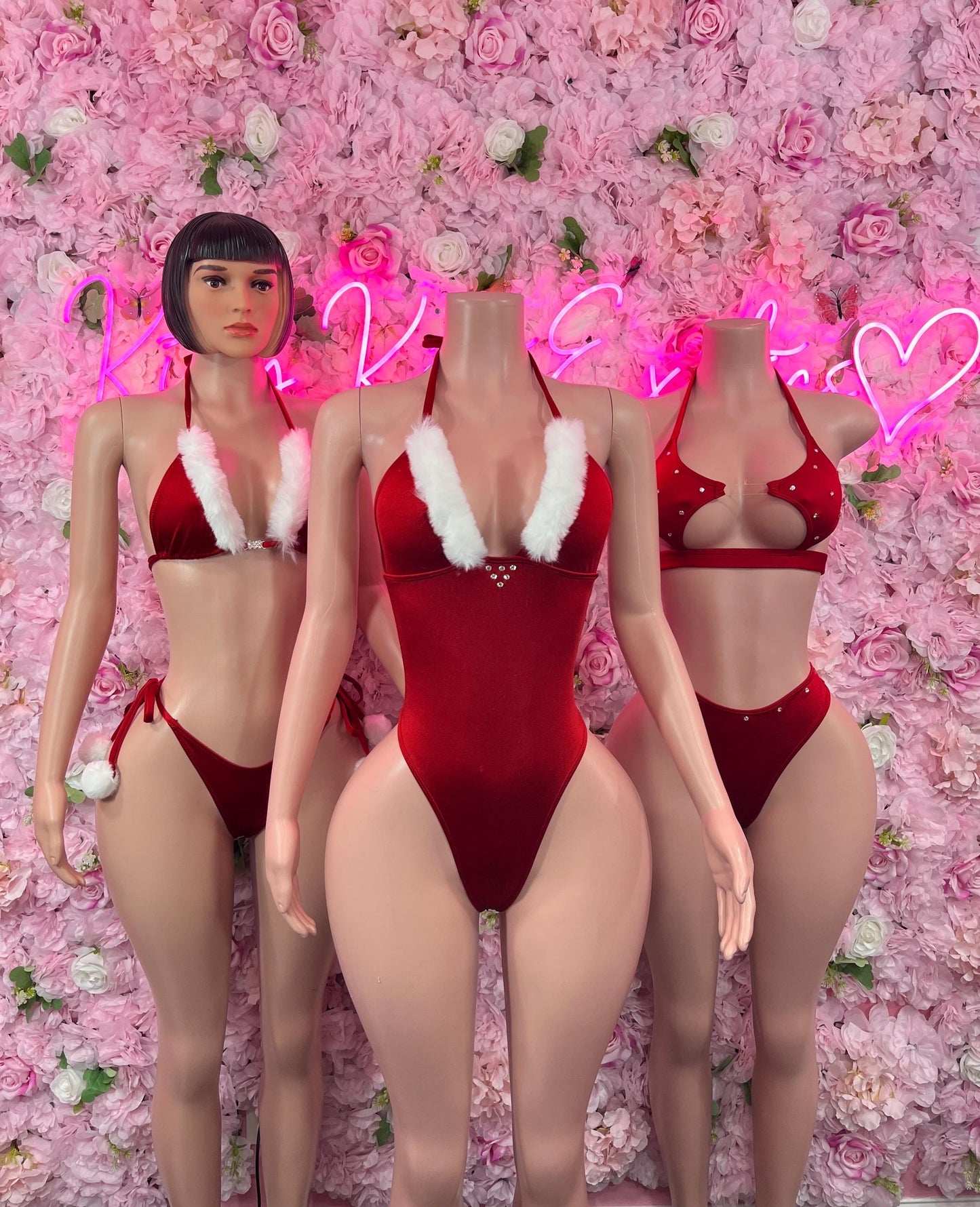 Sexy Santa Christmas Costume - Two Piece Holiday Outfit - Festive Womens Christmas Lingerie Christmas