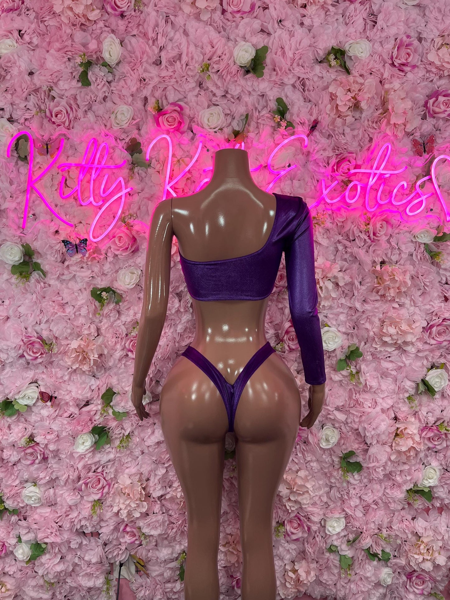 Two Piece Purple Exotic Dancewear Bottlegirl Fedtival wear Bartender Outfit