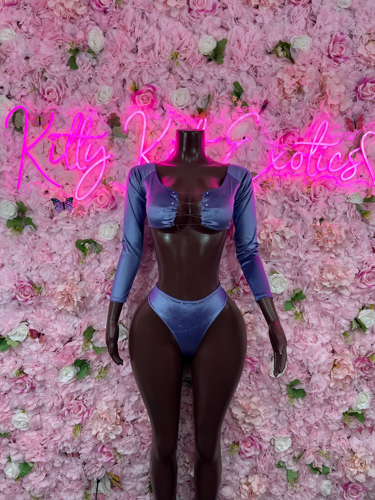 Two Piece One Purple Exotic Dancewear Bottlegirl Fedtival wear Bartender Outfit