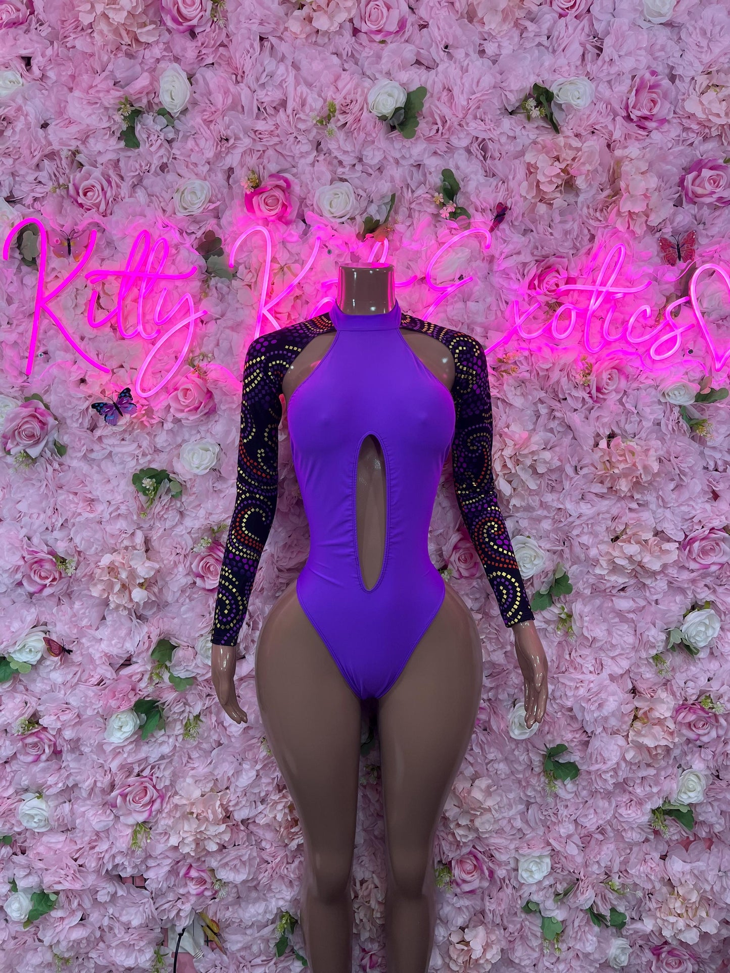 Bottle girl One Piece Purple Bodysuit Bartender Outfit Startender