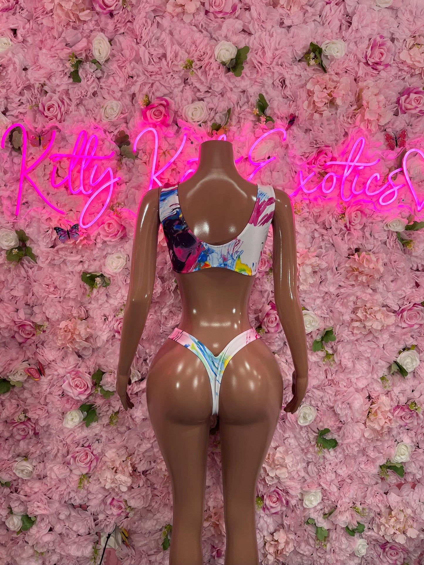 Two Piece Multicolor Bikini Dancewear Festivalwear Ravewear