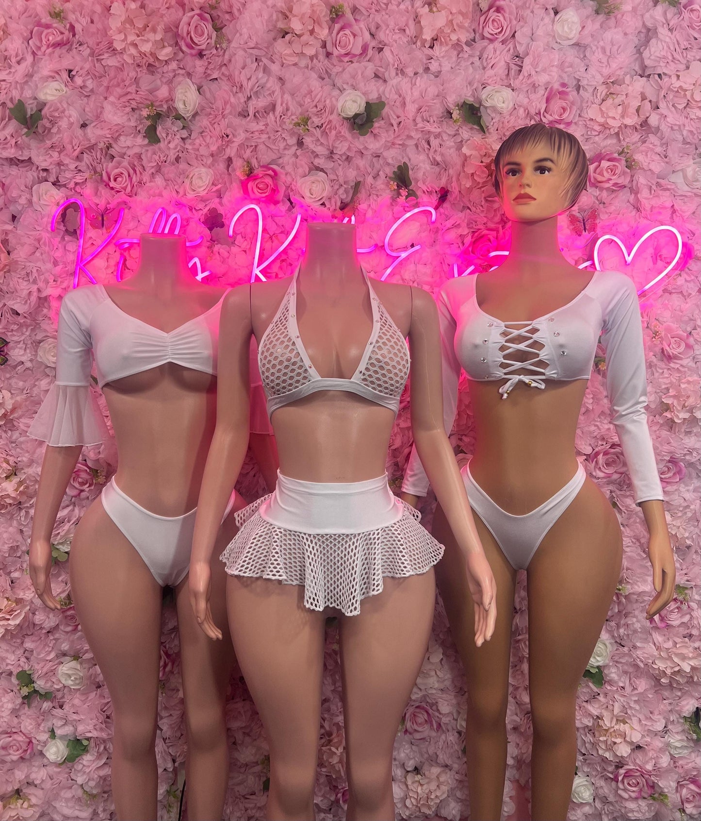 Exotic Dancer Two Piece White Bottlegirl Ravewear Festival wear Beach wear