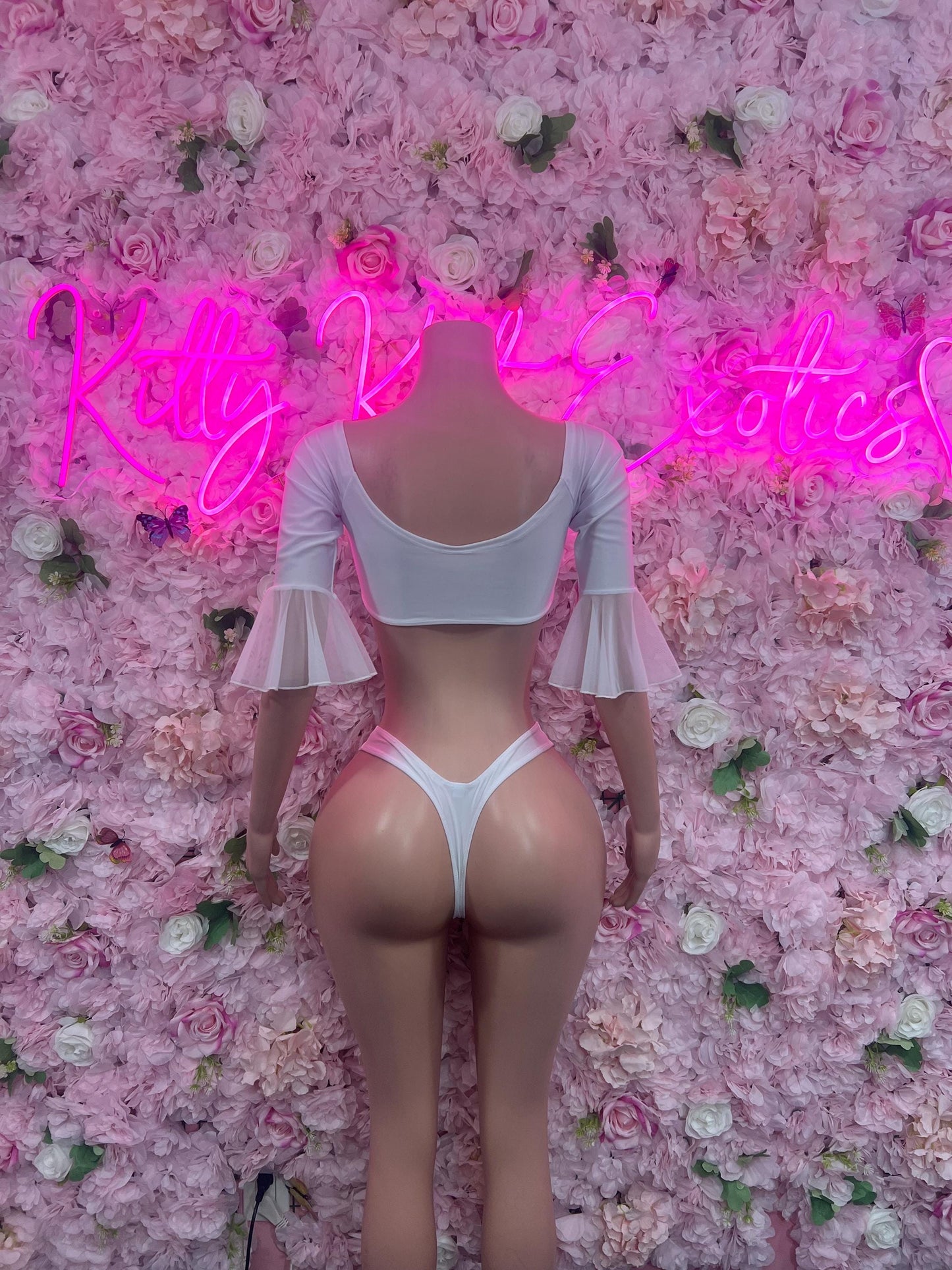 Exotic Dancer Two Piece White Bottlegirl Ravewear Festival wear Beach wear