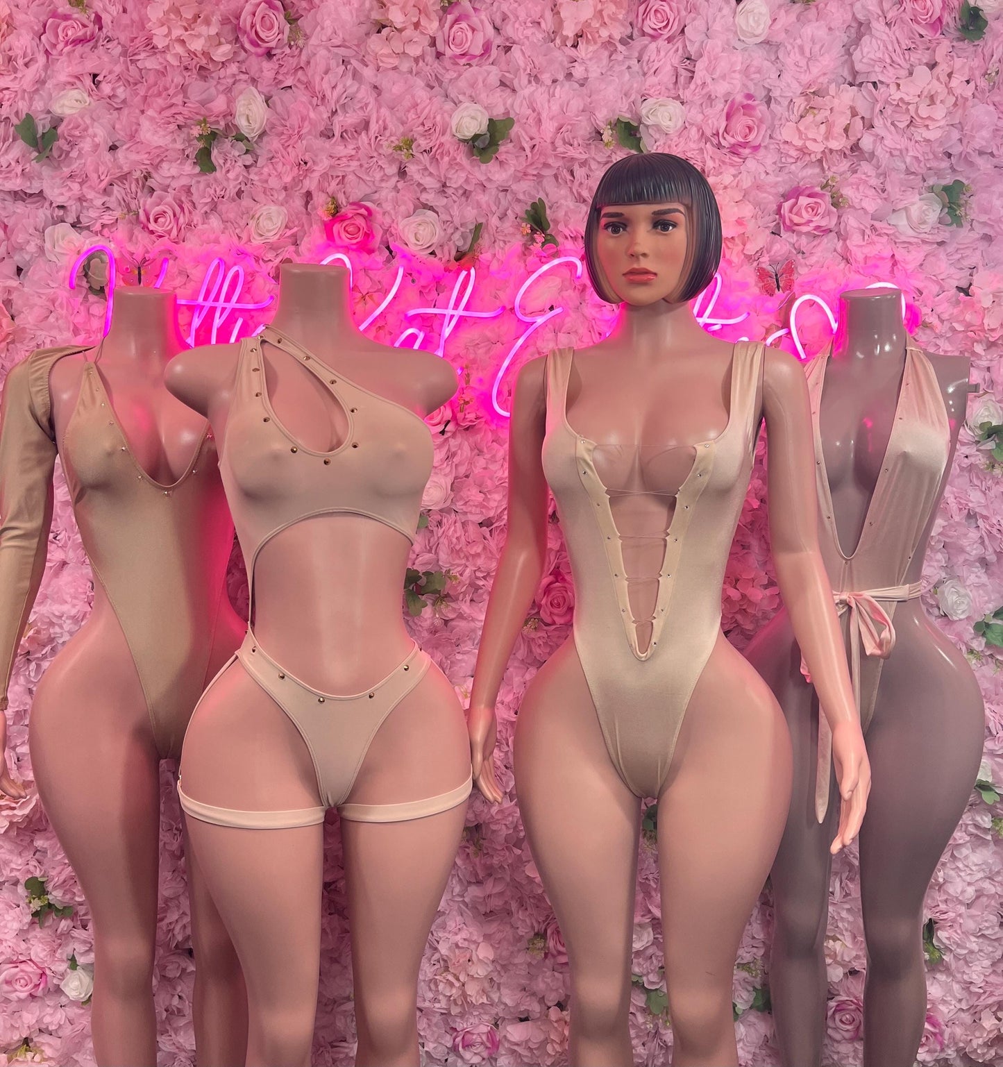 Bottlegirl One Piece Nude Bodysuit Ravewear Festivalwear Bartender Outfit