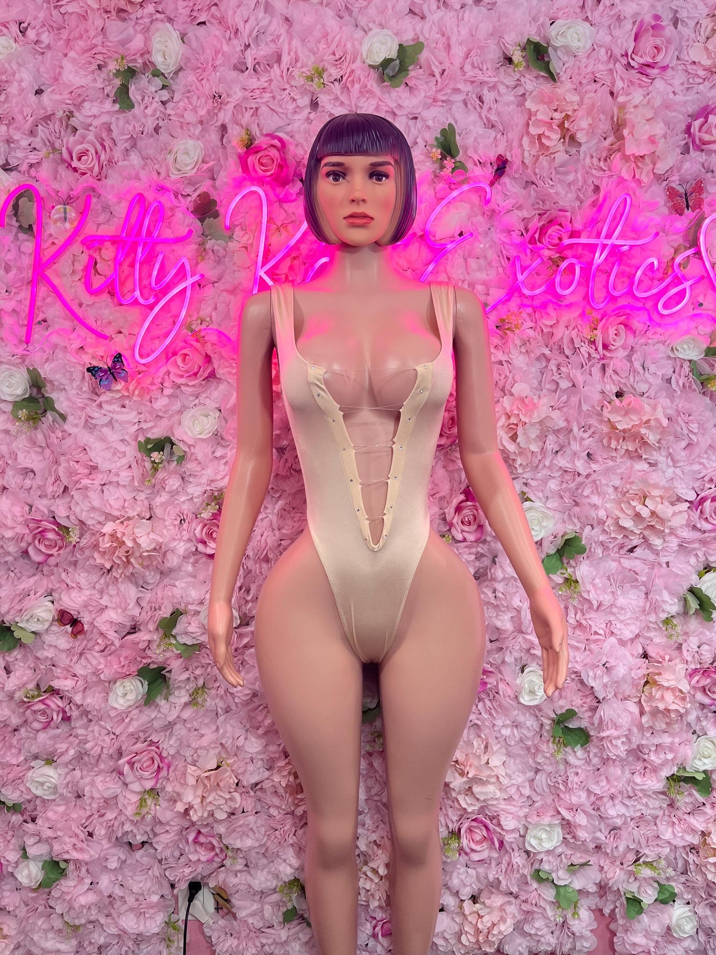 Bottlegirl One Piece Nude Bodysuit Ravewear Festivalwear Bartender Outfit