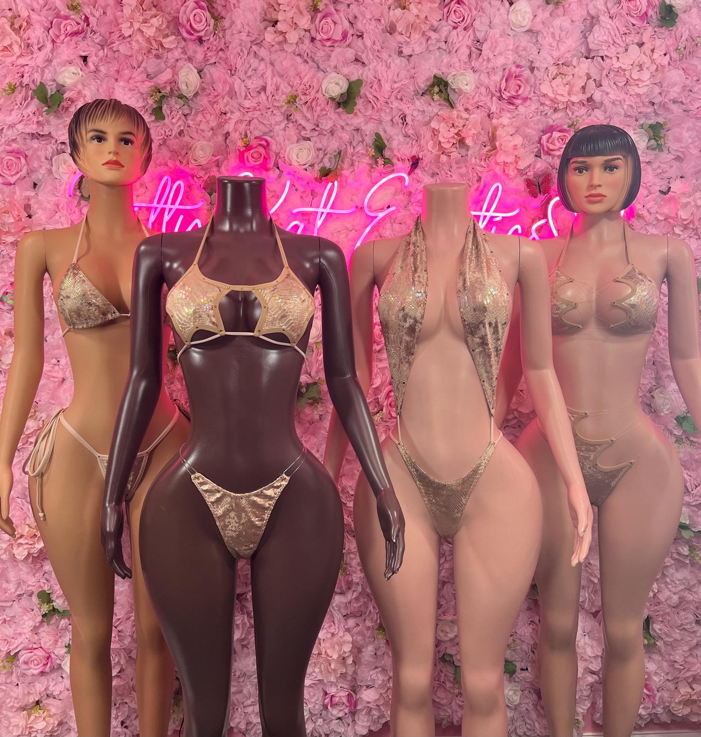 Two Piece Gold Metallic Bikini Bottlegirl Set Dancewear Festival Wear