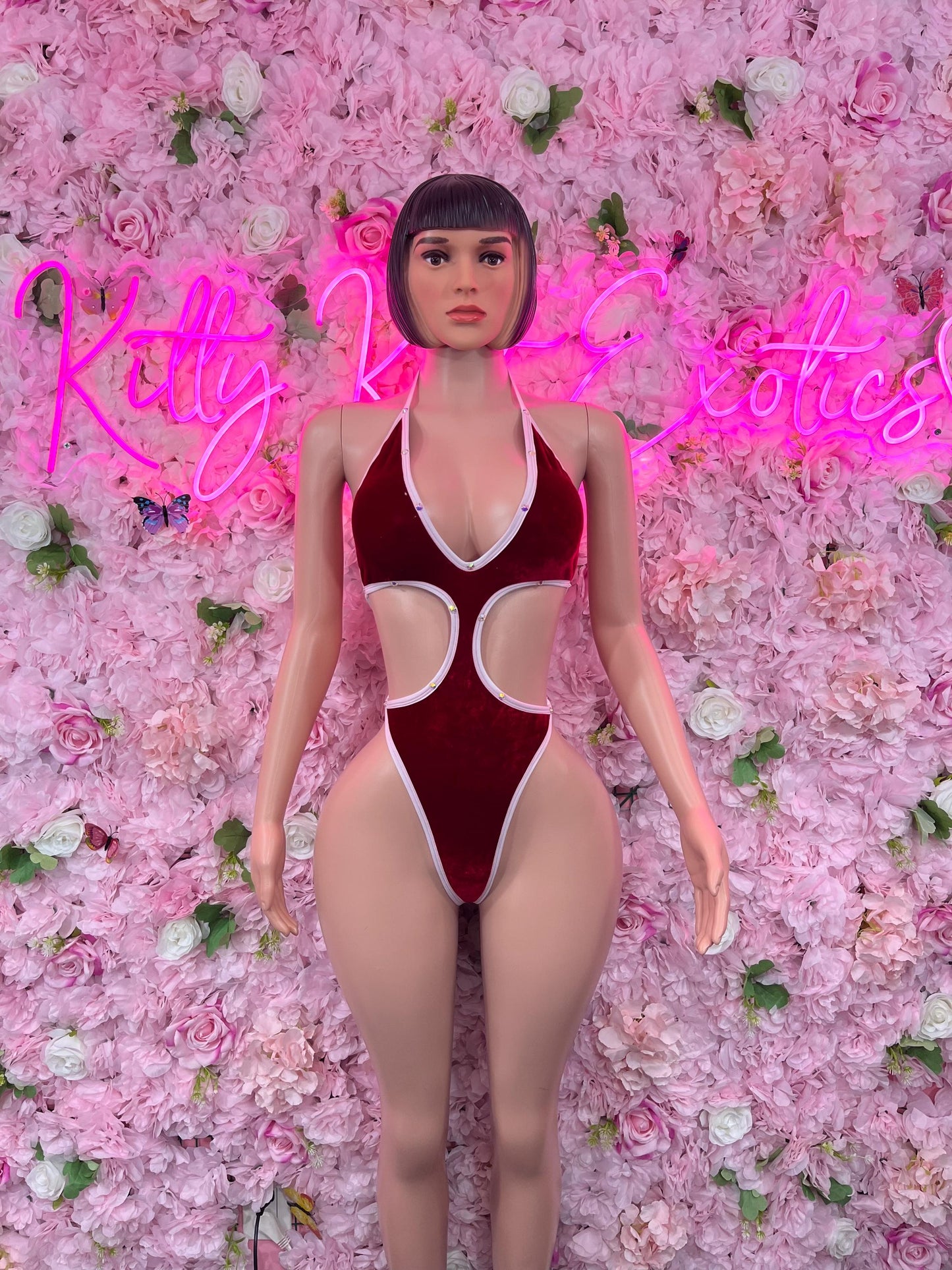 Sexy Santa Christmas Costume - One Piece  Holiday Outfit - Festive Womens Christmas Lingerie Christmas