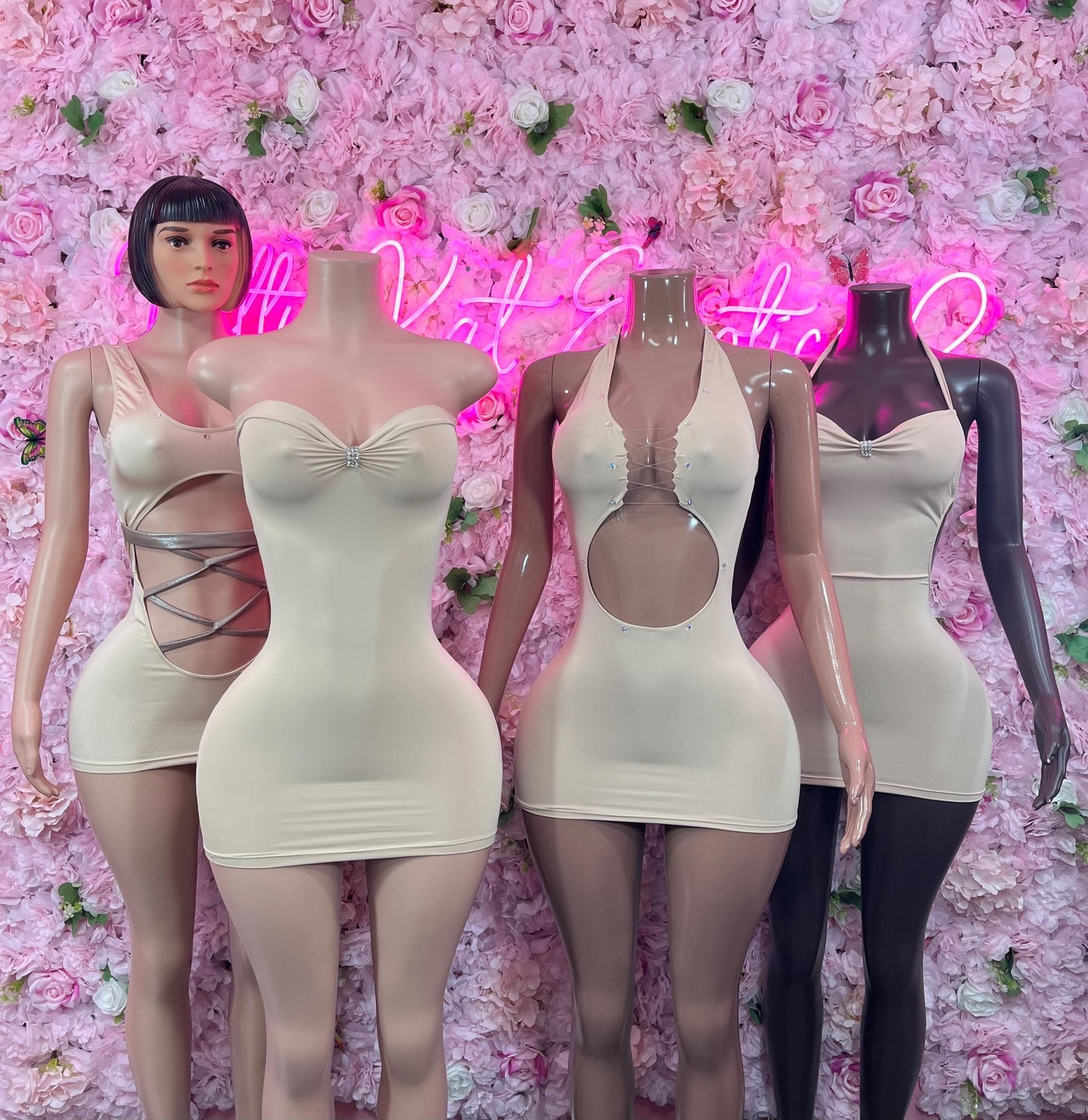 New Years Eve Dress Nude  Soft and Elegant Party, Evening, or Casual Wear | Luxurious Women's Fashion Womens Clothing