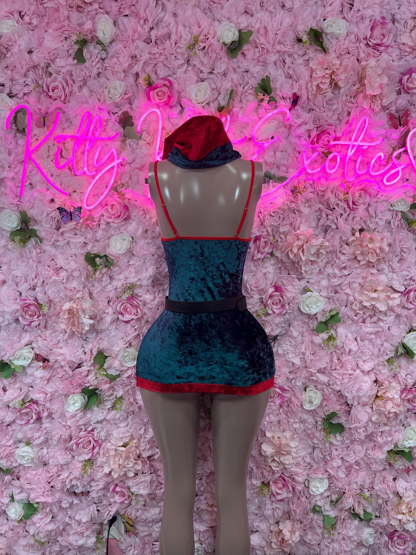 Sexy Santa Christmas Costume - One Piece  Holiday Outfit - Festive Womens Christmas Lingerie - Hat Included Christmas