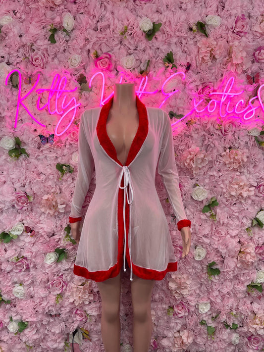 Sexy Santa Christmas Holiday Robe for Women  Festive Lingerie & Holiday Costume Christmas