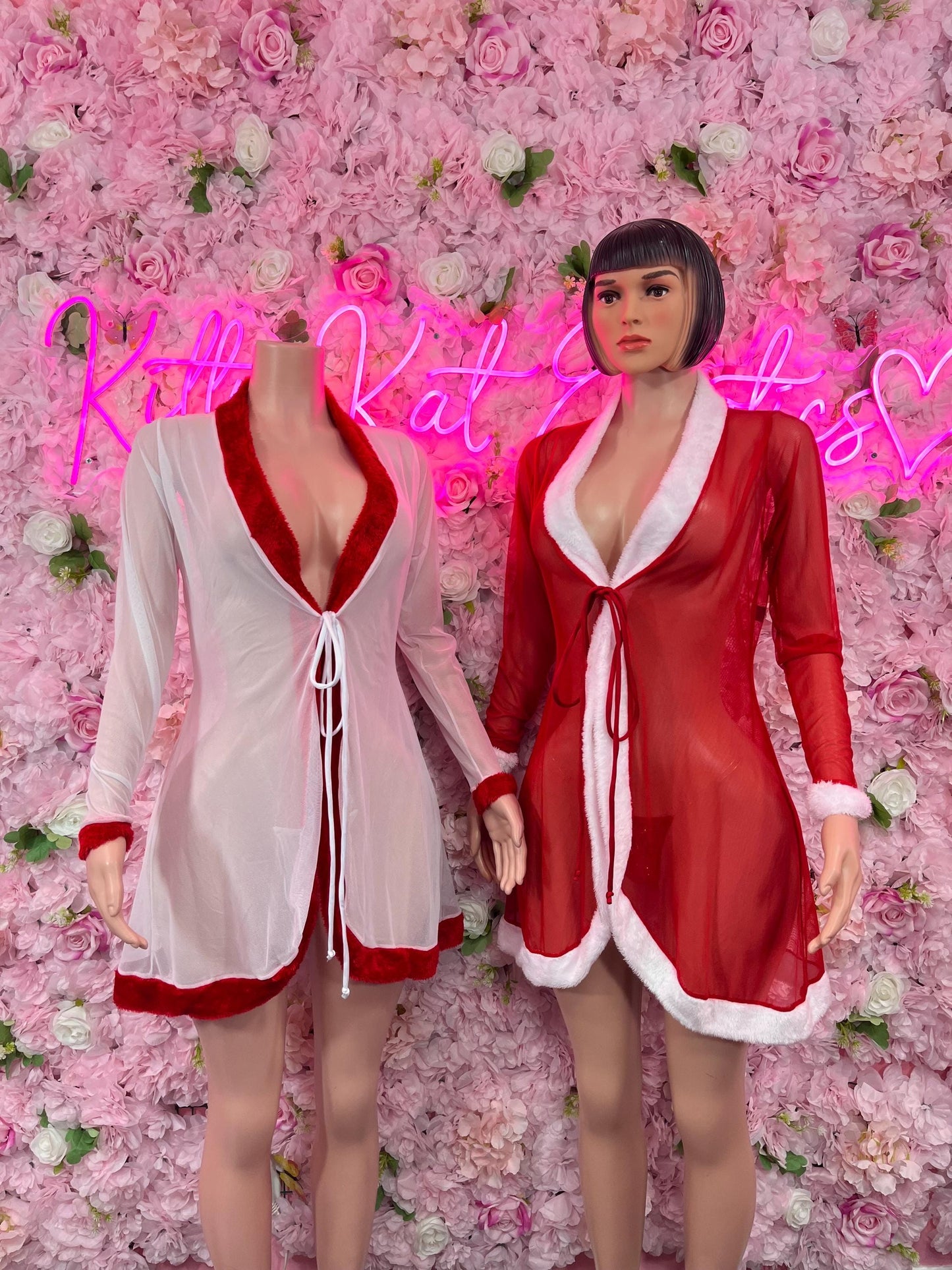 Sexy Santa Christmas Holiday Robe for Women  Festive Lingerie & Holiday Costume Christmas