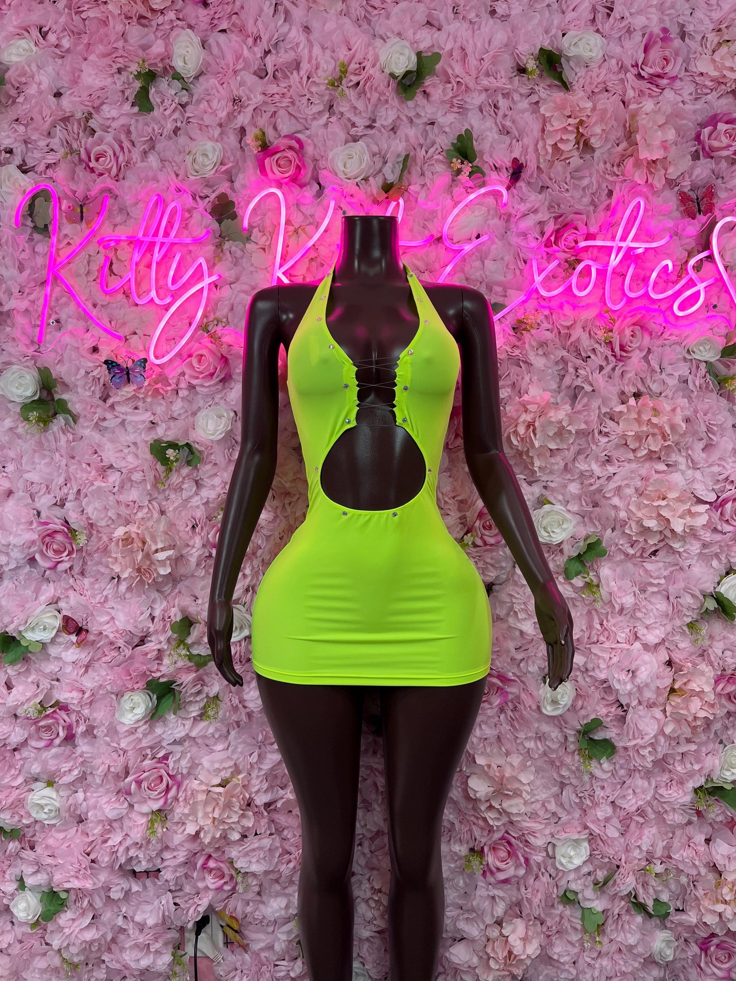 New Years Eve Neon Dress  - Exotic Dancewear  Elegant and Sexy Evening Dress for Performers, Events, or Special Occasions Womens Clothing