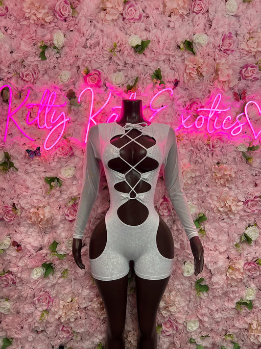 Bottlegirl One-Piece Crushed Metallic Bodysuit | Bartender Clubwear |  Dancewear Festival Wear Waitress