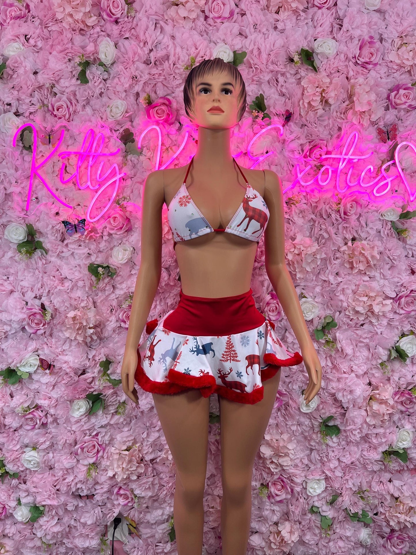 Sexy Santa Christmas Costume - Skirt Set  Holiday Outfit - Festive Womens Christmas Lingerie Christmas