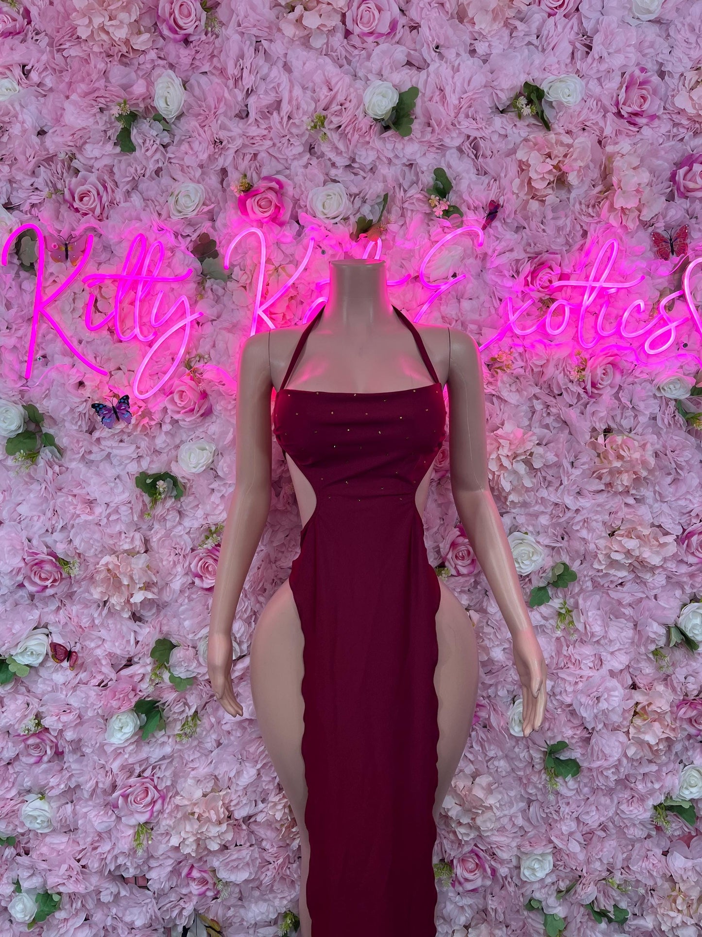 Gown Burgundy  Soft and Elegant Party, Evening, or Casual Wear | Luxurious Women's Fashion