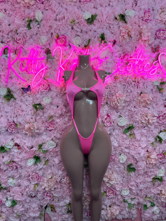 Exotic Dancewear Bottlegirl One-Piece Pink  Slingshot  Exotic Dancewear for Performers, Raves, or Night Out | Bottle girl Outfits