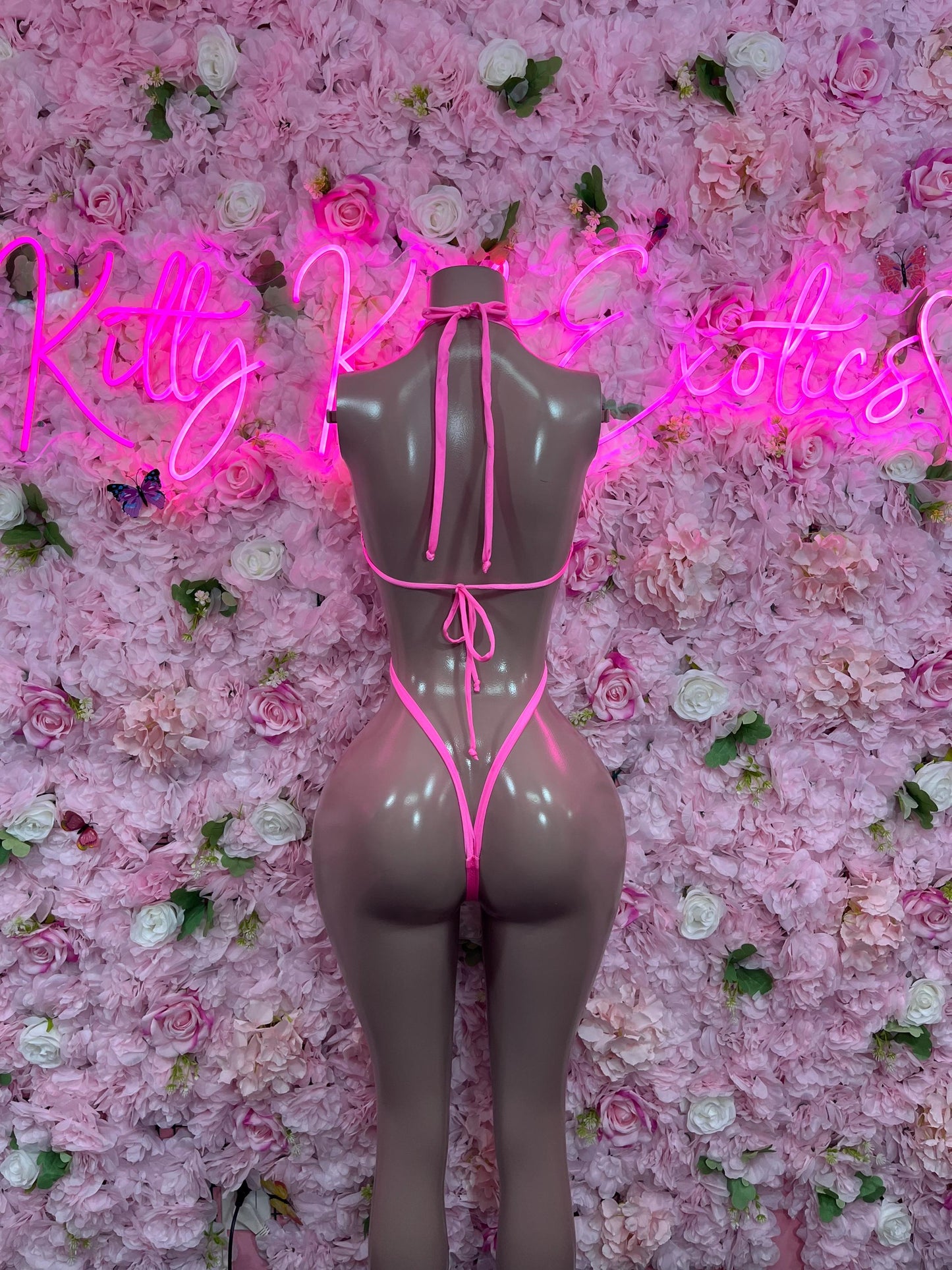 Exotic Dancewear Bottlegirl One-Piece Pink  Slingshot  Exotic Dancewear for Performers, Raves, or Night Out | Bottle girl Outfits