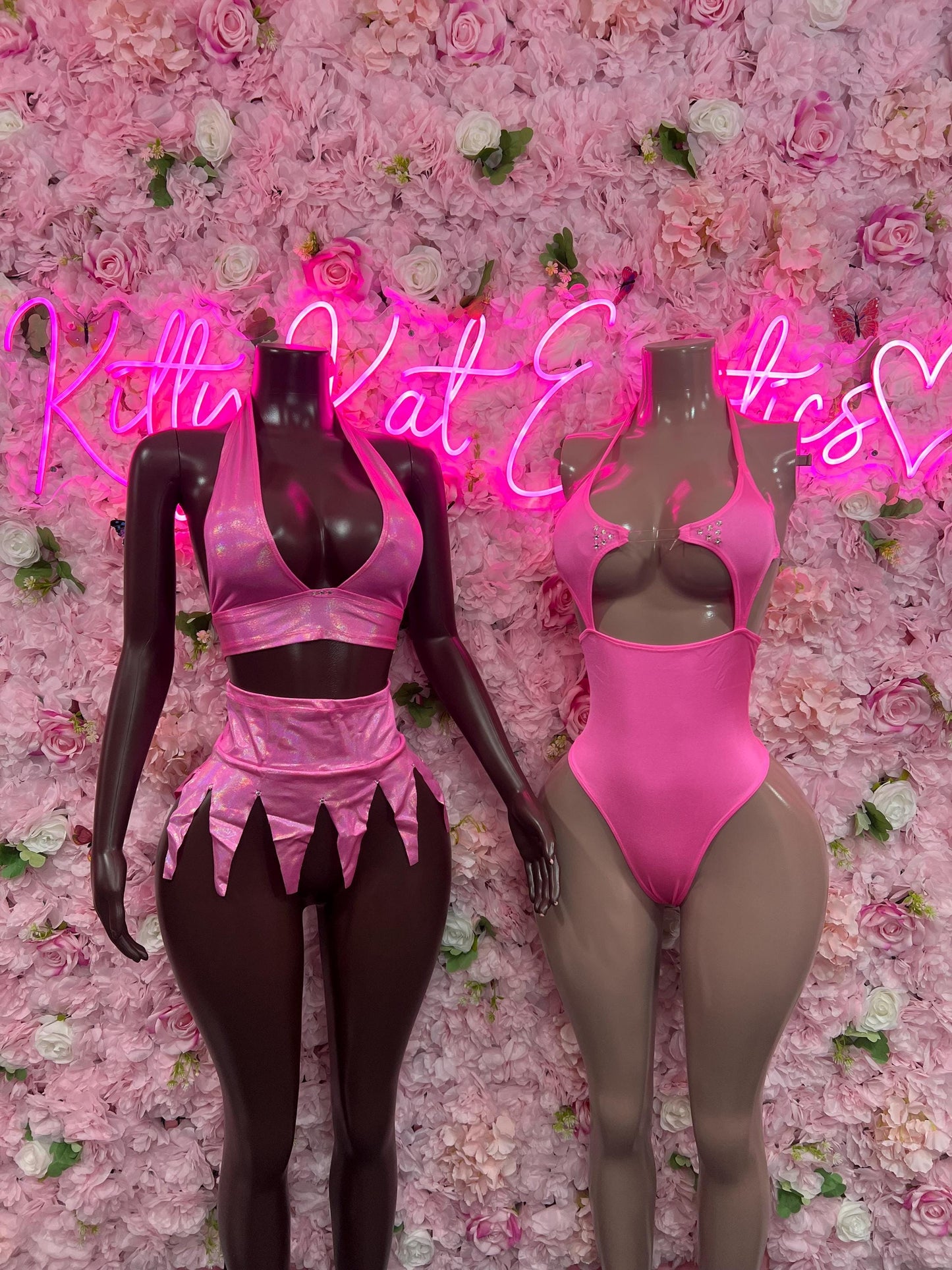 Dance Costume Two Piece Skirt Set Pink   Sexy Clubwear & Dancewear for Raves, Parties, or Festivals | Bold and Eye-Catching Outfit