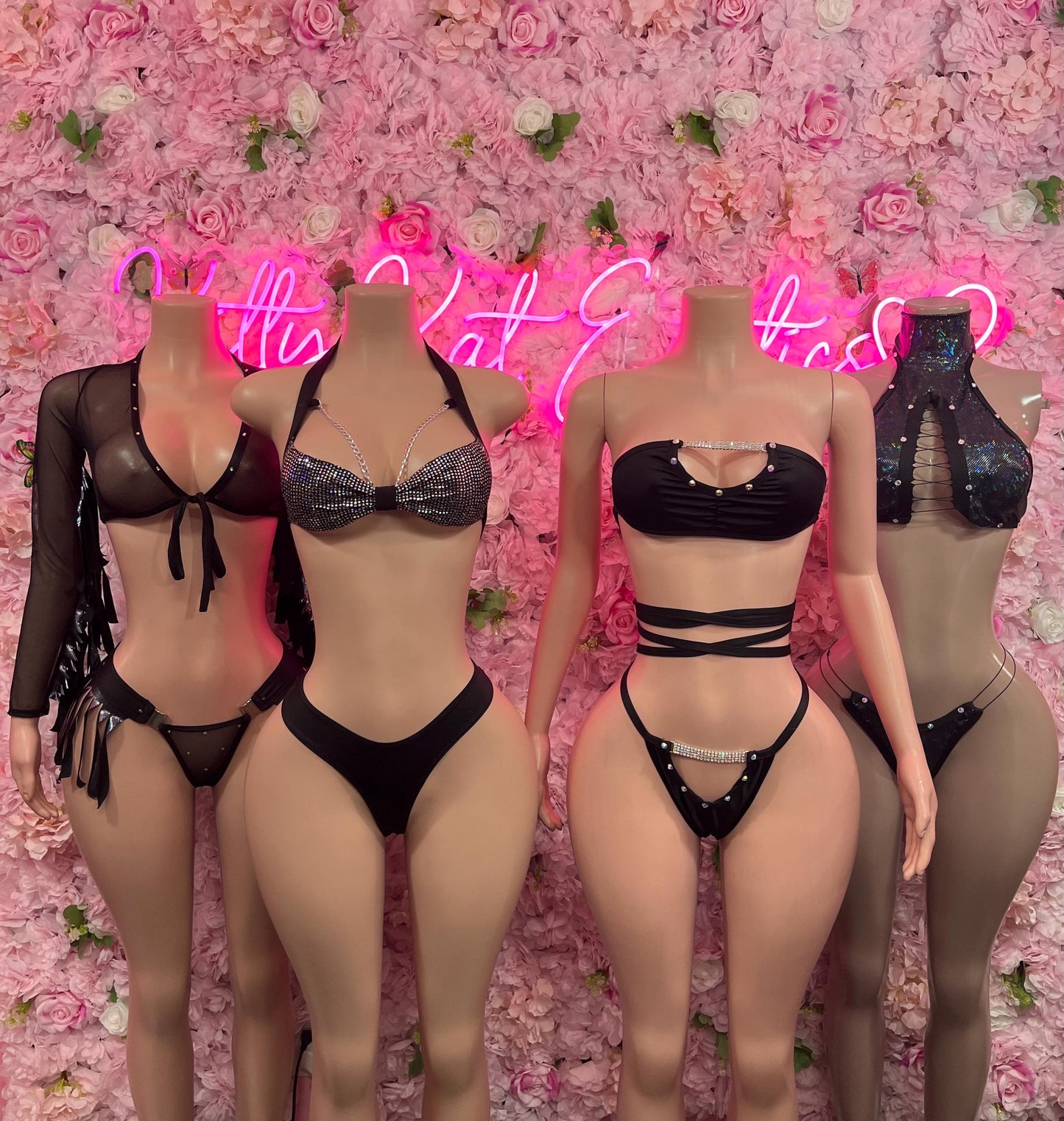 Exotic Dancewear Two Piece Black   Festival Wear Exotic Ravewear Costume Perfomer Outfit