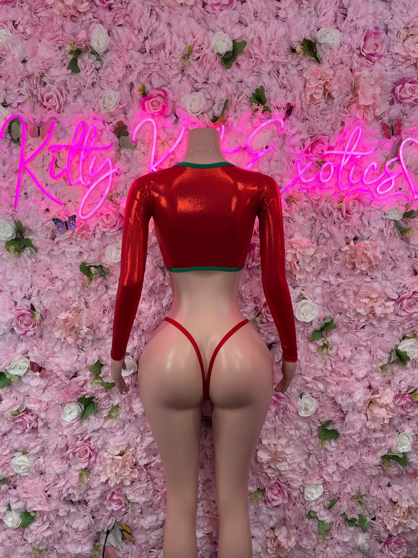 Sexy Santa Christmas Costume -   Two Piece Holiday Outfit - Festive Womens Christmas Lingerie