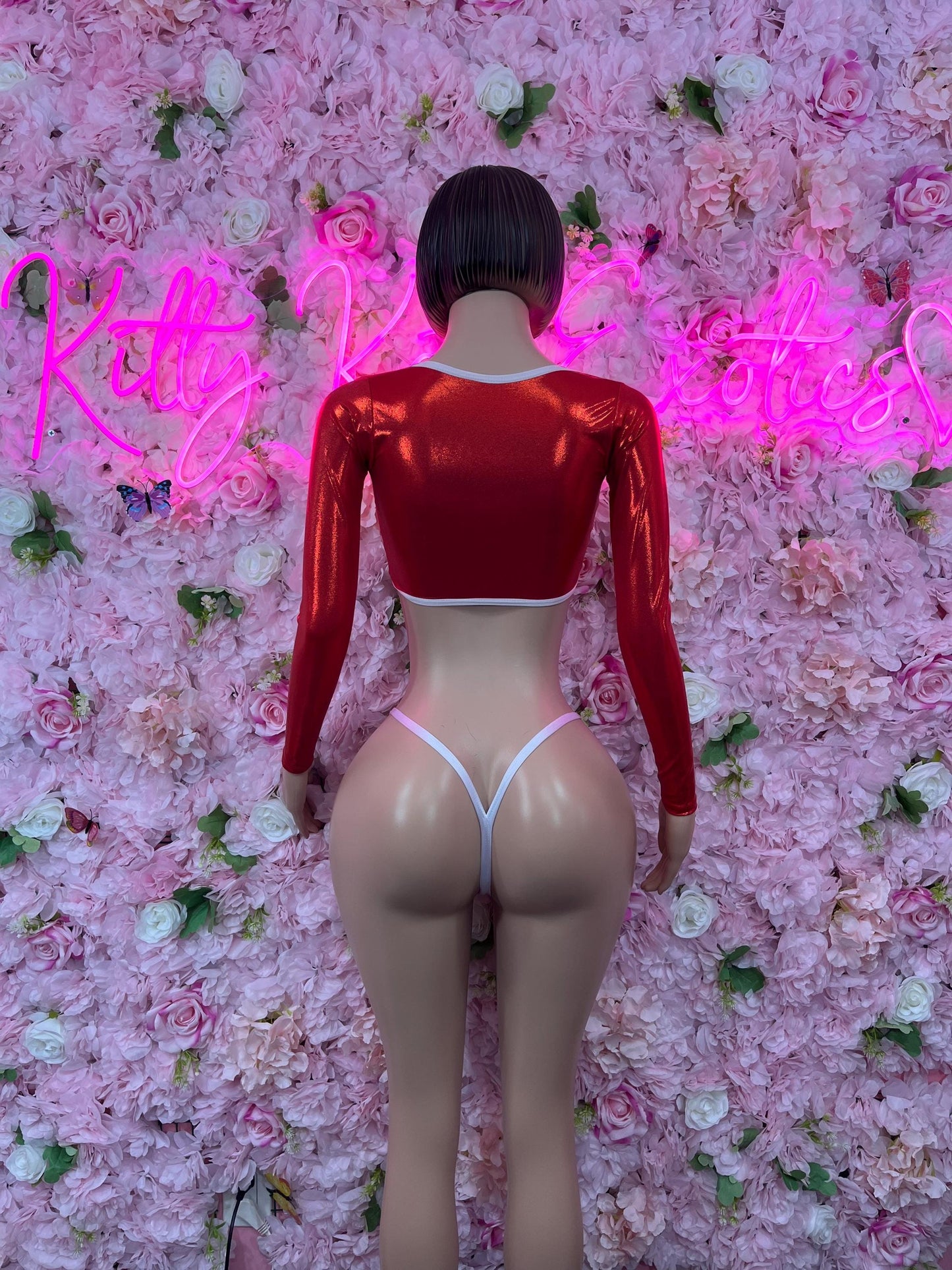 Sexy Santa Christmas Costume - Two Piece  Holiday Outfit - Festive Womens Christmas Lingerie