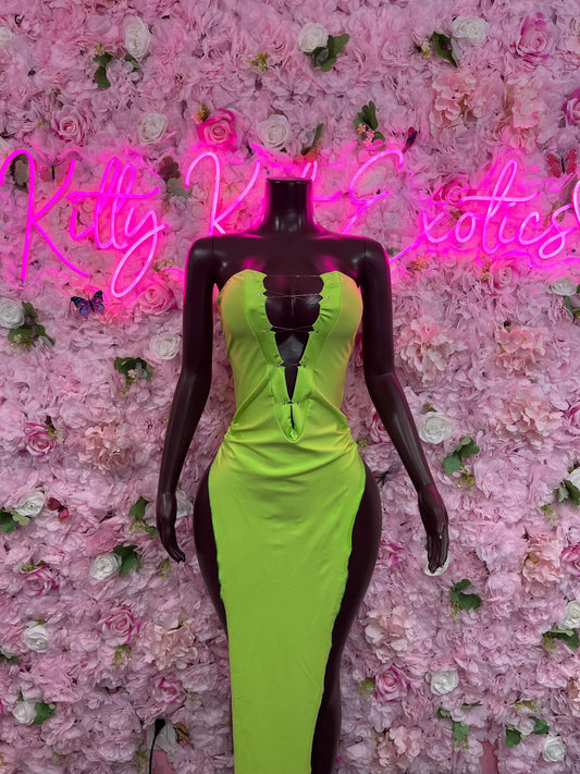 Festival wear Green Gown  Sexy Party Outfit, Clubwear, or Night Out Fashion | Shiny and Bold Statement Look Womens Clothing