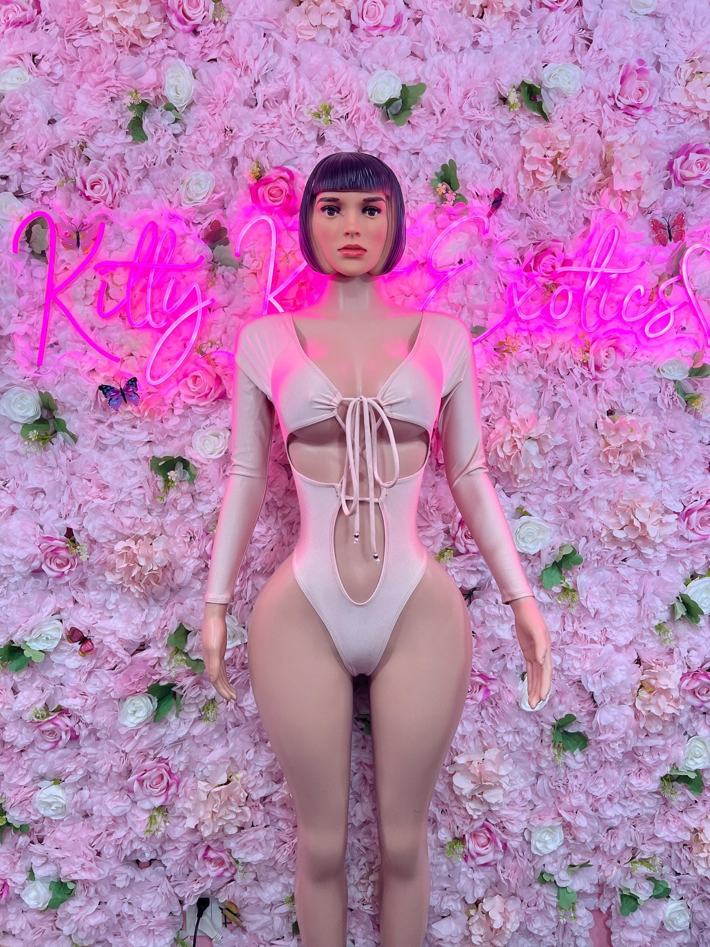 Bottle Girl One Piece Pink Sexy Party Outfit, Clubwear, or Night Out Fashion | Bartender Ravewear  Look Women's Clothing