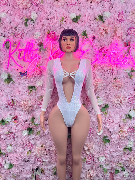 Bottlegirl One-Piece Crushed Metallic Bodysuit | Bartender Clubwear |  Dancewear Festival Wear Waitress