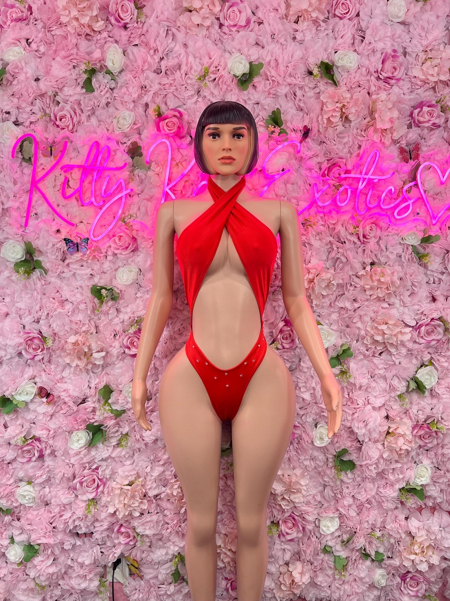 Bottlegirl One-Piece Red  Bodysuit  Exotic Dancewear for Performers, Raves, or Night Out | Bottle girl Outfits