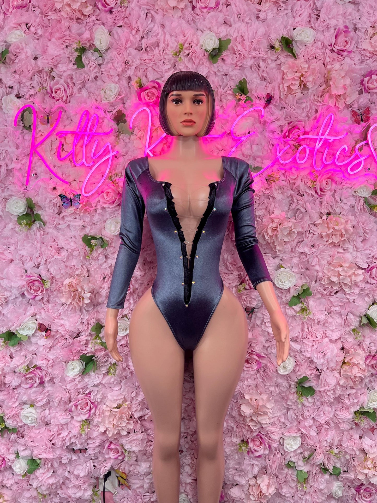 Bottlegirl One-Piece Black Bodysuit  Exotic Dancewear for Performers, Raves, or Night Out | Bottle girl Outfits