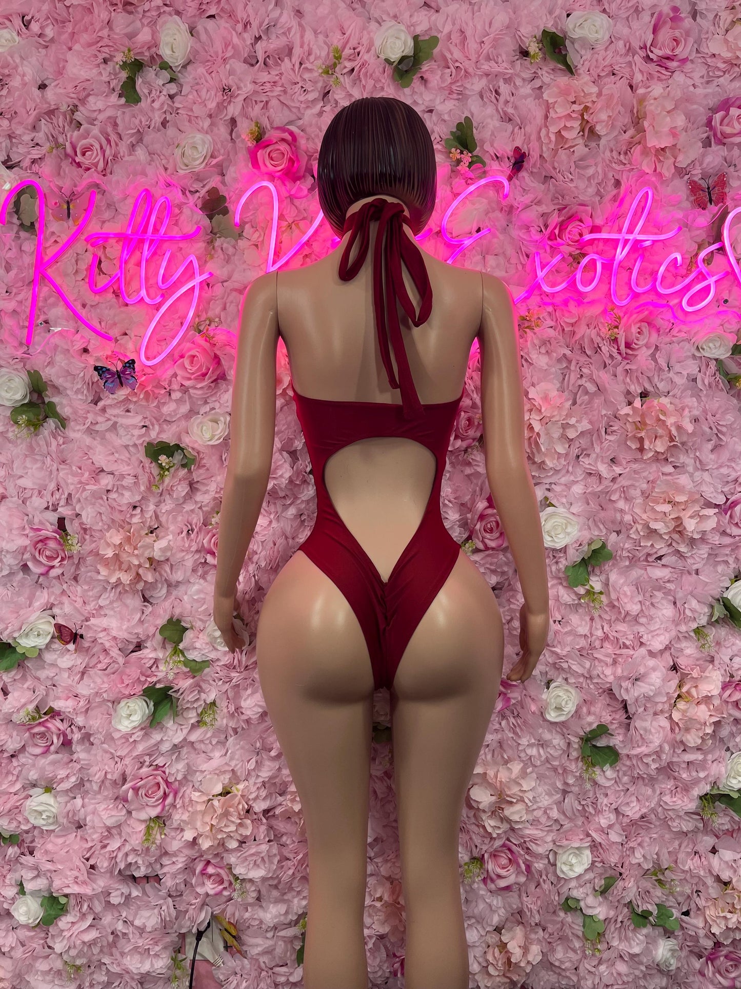 Bottlegirl One-Piece Burgundy  Bodysuit  Exotic Dancewear for Performers, Raves, or Night Out | Bottle girl Outfits