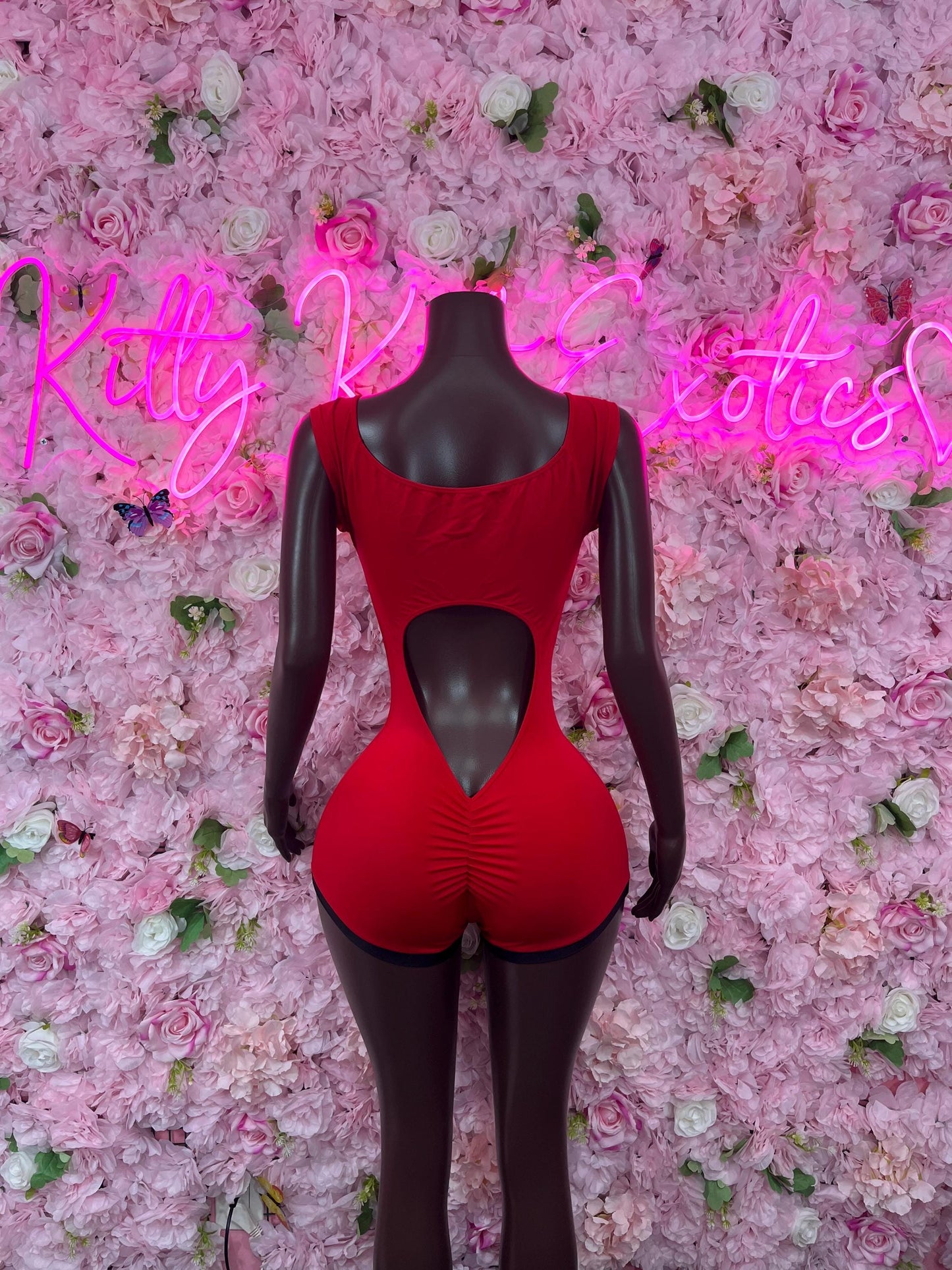 Valentines Day Bottlegirl One-Piece Red  Bodysuit  Exotic Dancewear for Performers, Raves, or Night Out | Bottle girl Outfits