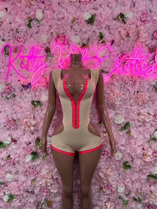 Bottlegirl One-Piece Nude  Bodysuit  Exotic Dancewear for Performers, Raves, or Night Out | Bottle girl Outfits