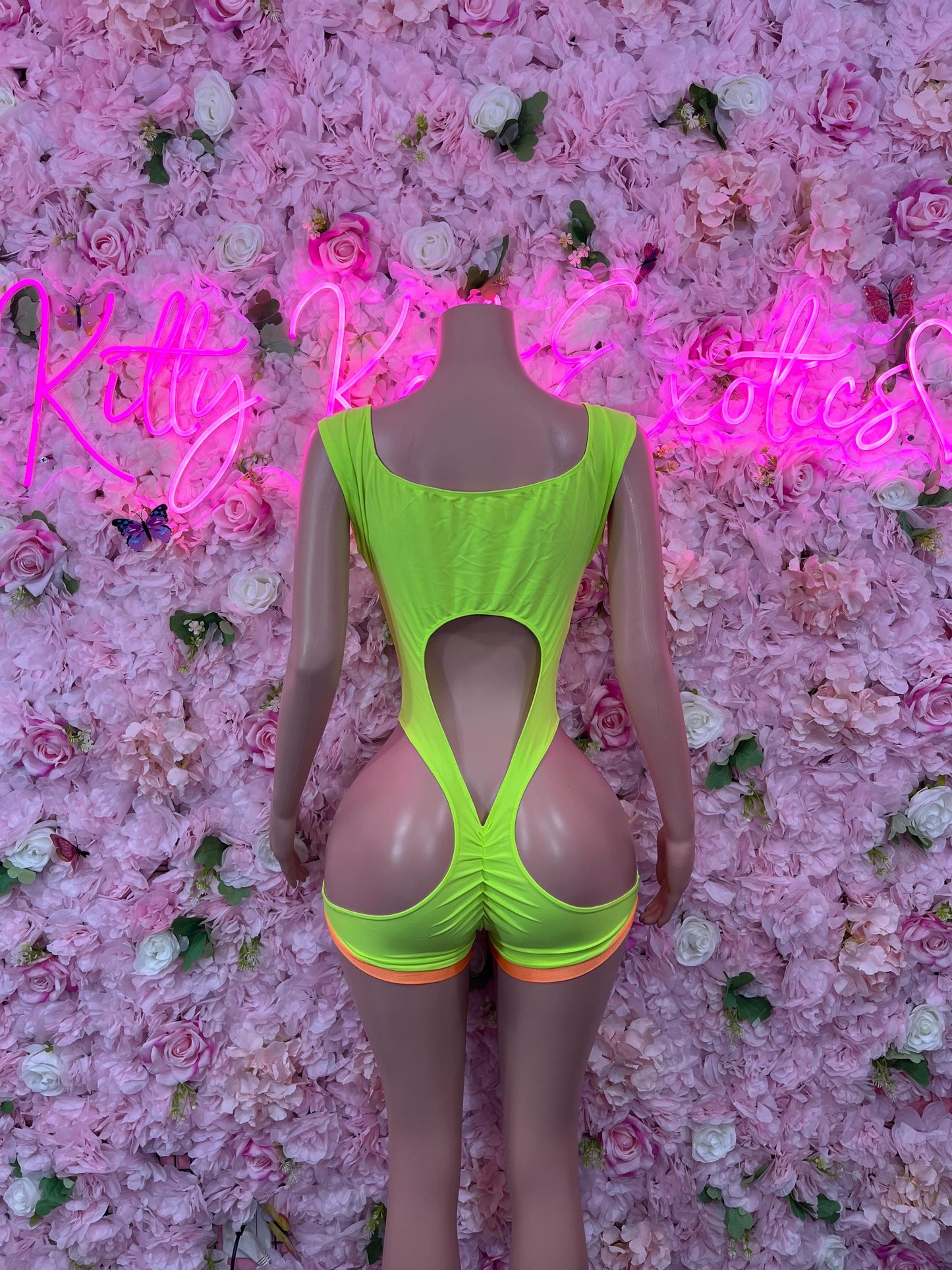 Bottlegirl One-Piece Neon Green  Bodysuit  Exotic Dancewear for Performers, Raves, or Night Out | Bottle girl Outfits