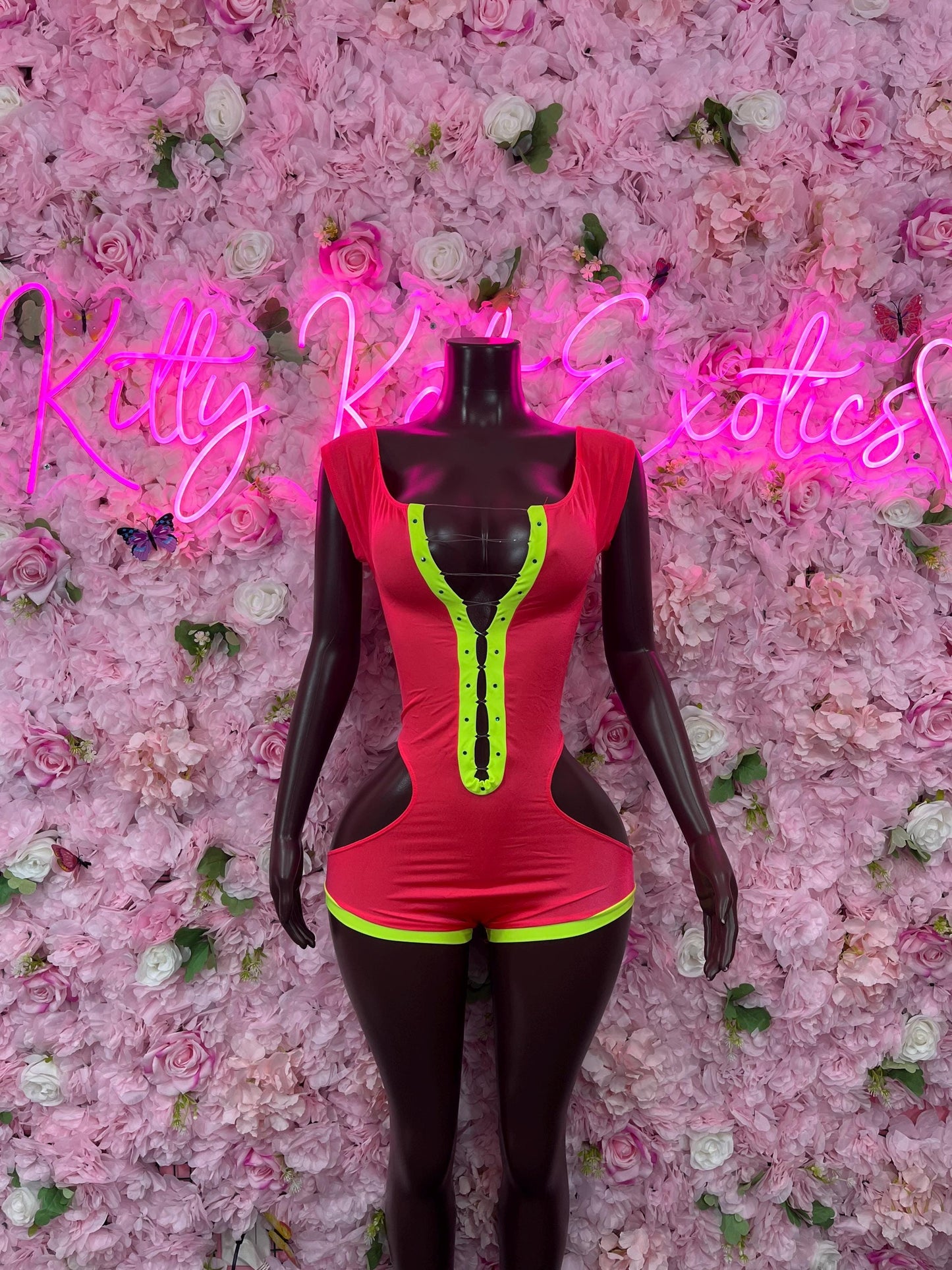 Bottlegirl One-Piece Red  Bodysuit  Exotic Dancewear for Performers, Raves, or Night Out | Bottle girl Outfits