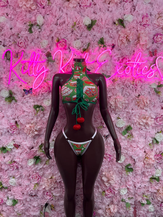 Christmas Sexy Santa  Costume - Two Piece Holiday Outfit - Festive Womens Christmas Lingerie Christmas